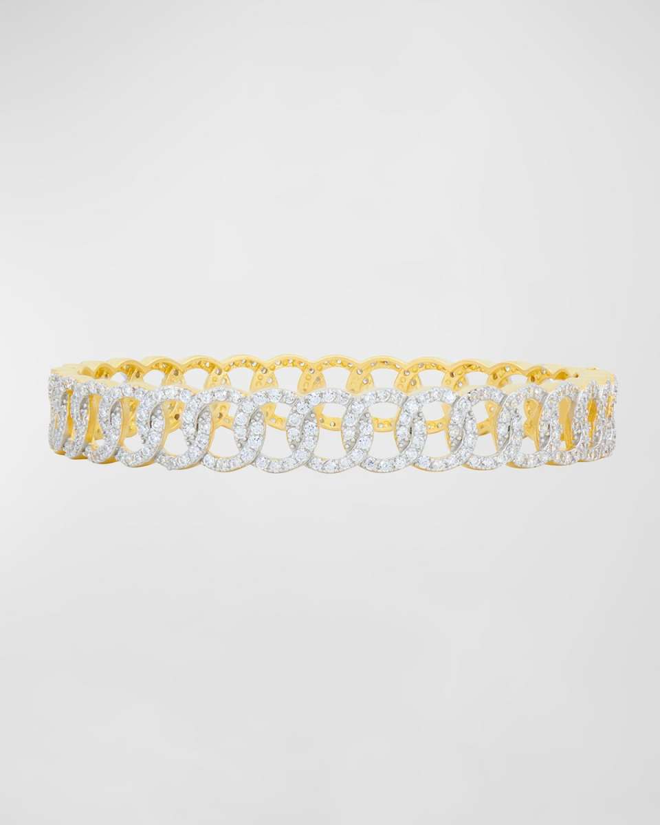 Chain of Shine Hinge Cubic Zirconia Bangle